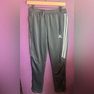 Adidas Kids Gray Joggers with White Stripes
